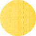 Round Solid Yellow Modern Rug, abs1406yw