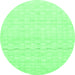 Round Solid Emerald Green Modern Rug, abs1406emgrn