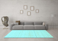 Machine Washable Solid Light Blue Modern Rug, wshabs1406lblu