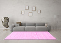 Machine Washable Solid Pink Modern Rug, wshabs1406pnk