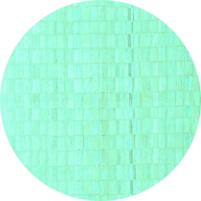 Round Solid Turquoise Modern Rug, abs1406turq