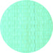 Round Solid Turquoise Modern Rug, abs1406turq