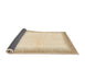 Sideview of Abstract Golden Blonde Gold Solid Rug, abs1407