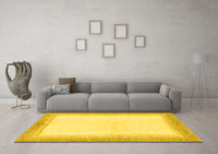 Machine Washable Solid Yellow Modern Rug, wshabs1407yw