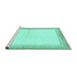 Sideview of Machine Washable Solid Turquoise Modern Area Rugs, wshabs1407turq