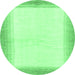 Round Solid Emerald Green Modern Rug, abs1407emgrn