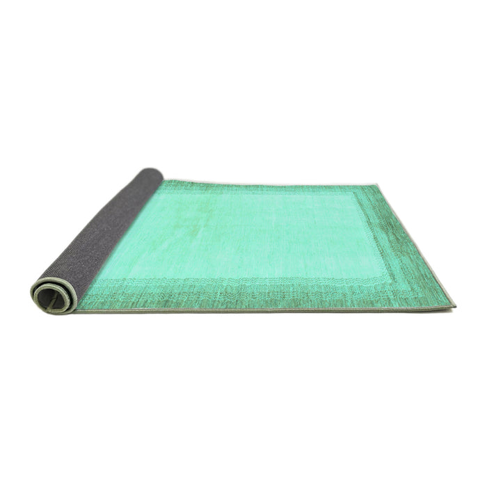 Sideview of Solid Turquoise Modern Rug, abs1407turq