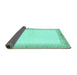 Sideview of Solid Turquoise Modern Rug, abs1407turq