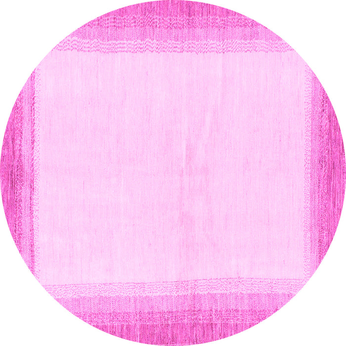Round Solid Pink Modern Rug, abs1407pnk