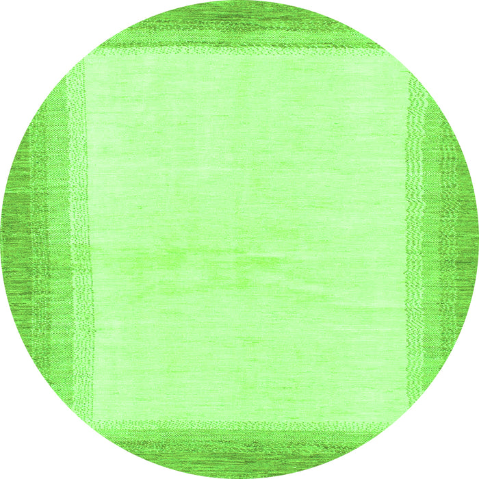 Round Solid Green Modern Rug, abs1407grn