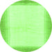 Round Solid Green Modern Rug, abs1407grn