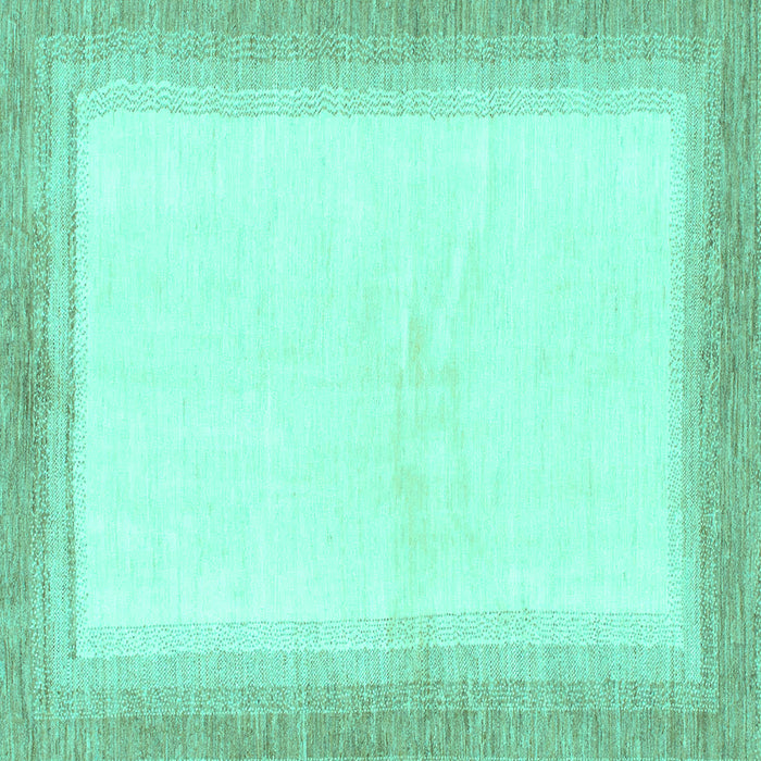 Square Solid Turquoise Modern Rug, abs1407turq