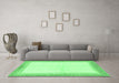 Machine Washable Solid Emerald Green Modern Area Rugs in a Living Room,, wshabs1407emgrn