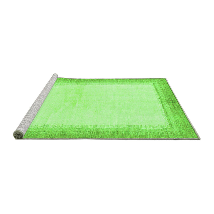 Sideview of Machine Washable Solid Green Modern Area Rugs, wshabs1407grn