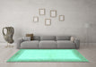 Machine Washable Solid Turquoise Modern Area Rugs in a Living Room,, wshabs1407turq