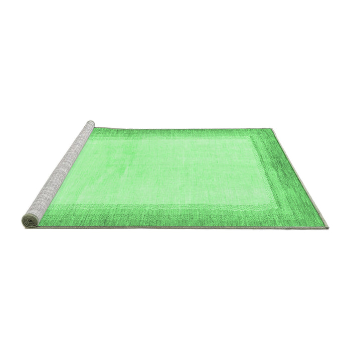 Sideview of Machine Washable Solid Emerald Green Modern Area Rugs, wshabs1407emgrn