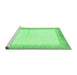 Sideview of Machine Washable Solid Emerald Green Modern Area Rugs, wshabs1407emgrn