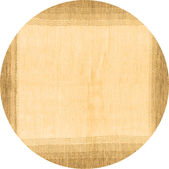 Round Machine Washable Solid Brown Modern Rug, wshabs1407brn