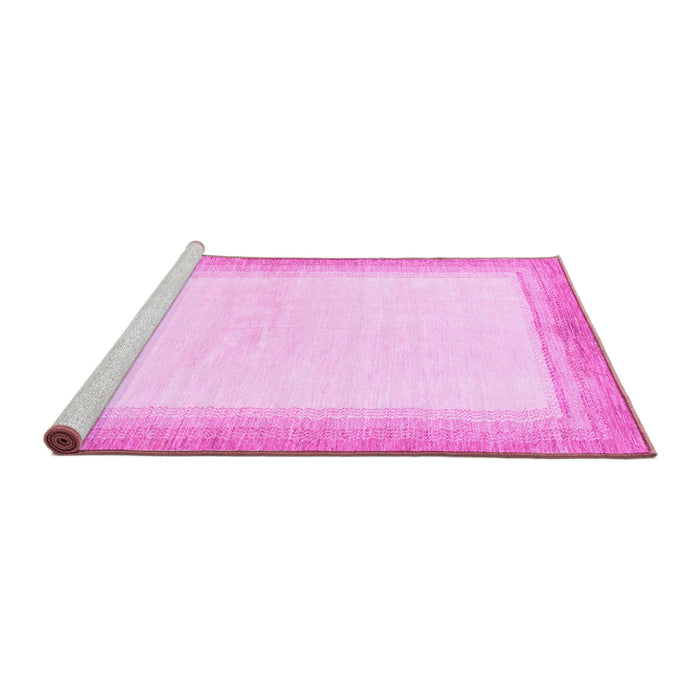 Sideview of Machine Washable Solid Pink Modern Rug, wshabs1407pnk