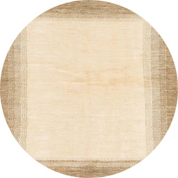 Round Abstract Golden Blonde Gold Solid Rug, abs1407