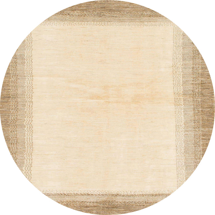 Round Abstract Golden Blonde Gold Solid Rug, abs1407