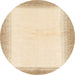 Round Abstract Golden Blonde Gold Solid Rug, abs1407