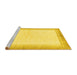 Sideview of Machine Washable Solid Yellow Modern Rug, wshabs1407yw