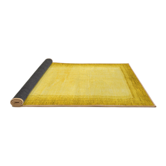 Sideview of Solid Yellow Modern Rug, abs1407yw