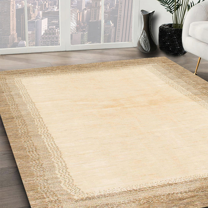 Machine Washable Abstract Gold Rug in a Family Room, wshabs1407