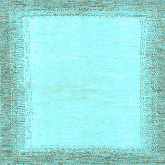 Square Machine Washable Solid Light Blue Modern Rug, wshabs1407lblu