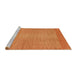 Sideview of Machine Washable Abstract Orange Red Rug, wshabs1408