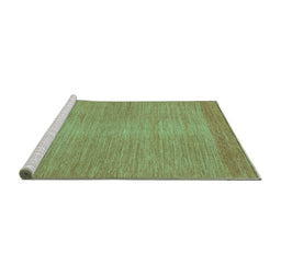 Sideview of Machine Washable Abstract Turquoise Modern Area Rugs, wshabs1408turq
