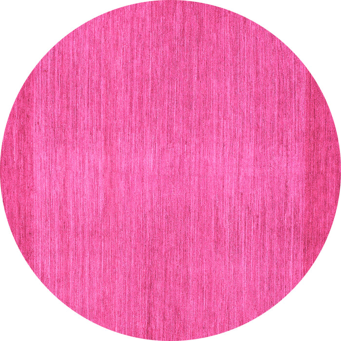 Round Machine Washable Abstract Pink Modern Rug, wshabs1408pnk