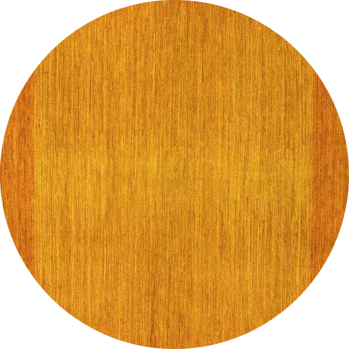 Round Abstract Yellow Modern Rug, abs1408yw