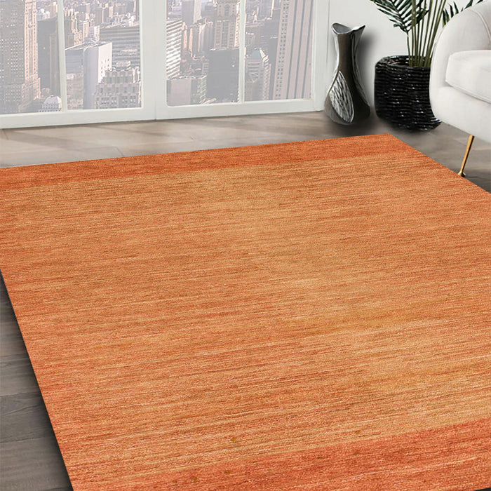 Machine Washable Abstract Orange Red Rug in a Family Room, wshabs1408