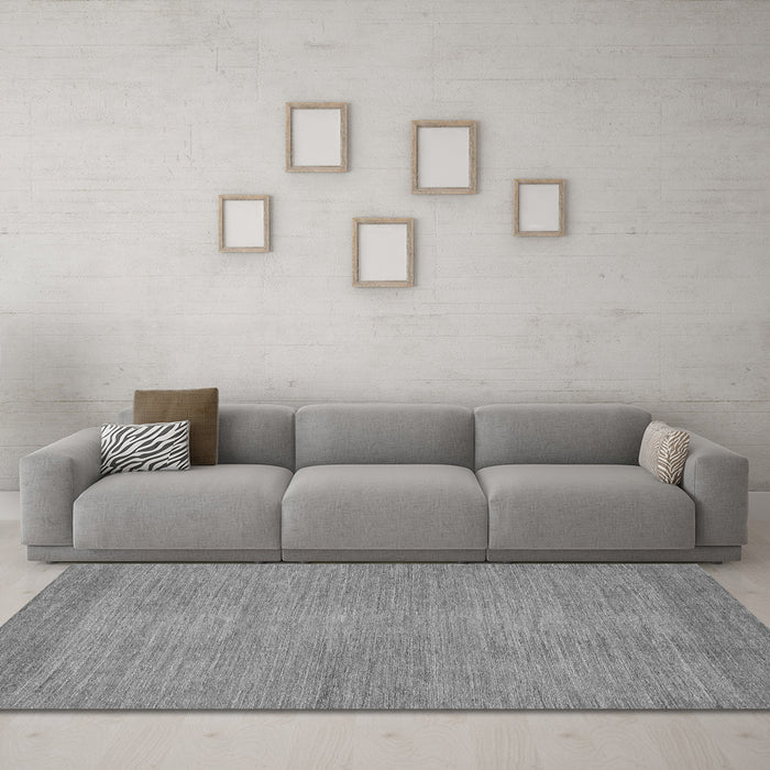 Machine Washable Abstract Gray Modern Rug in a Living Room,, wshabs1408gry