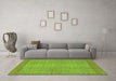 Machine Washable Abstract Green Modern Area Rugs in a Living Room,, wshabs1408grn