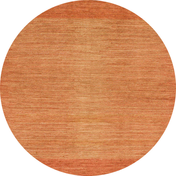 Round Machine Washable Abstract Orange Red Rug, wshabs1408