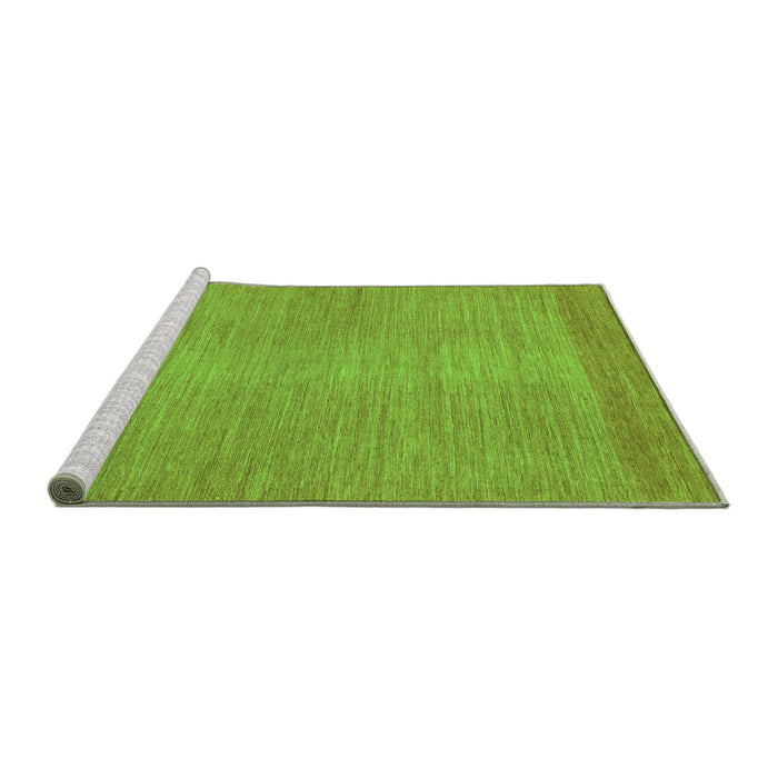 Sideview of Machine Washable Abstract Green Modern Area Rugs, wshabs1408grn