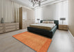 Machine Washable Abstract Orange Red Rug in a Bedroom, wshabs1408