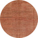 Round Machine Washable Abstract Red Rug, wshabs1409