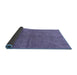 Sideview of Abstract Blue Modern Rug, abs1409blu