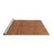 Sideview of Machine Washable Abstract Brown Modern Rug, wshabs1409brn