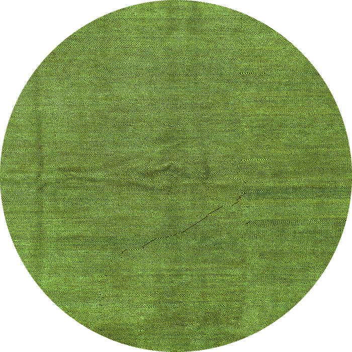 Round Machine Washable Abstract Green Modern Area Rugs, wshabs1409grn