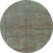 Round Abstract Light Blue Modern Rug, abs1409lblu