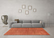 Machine Washable Abstract Orange Modern Area Rugs in a Living Room, wshabs1409org