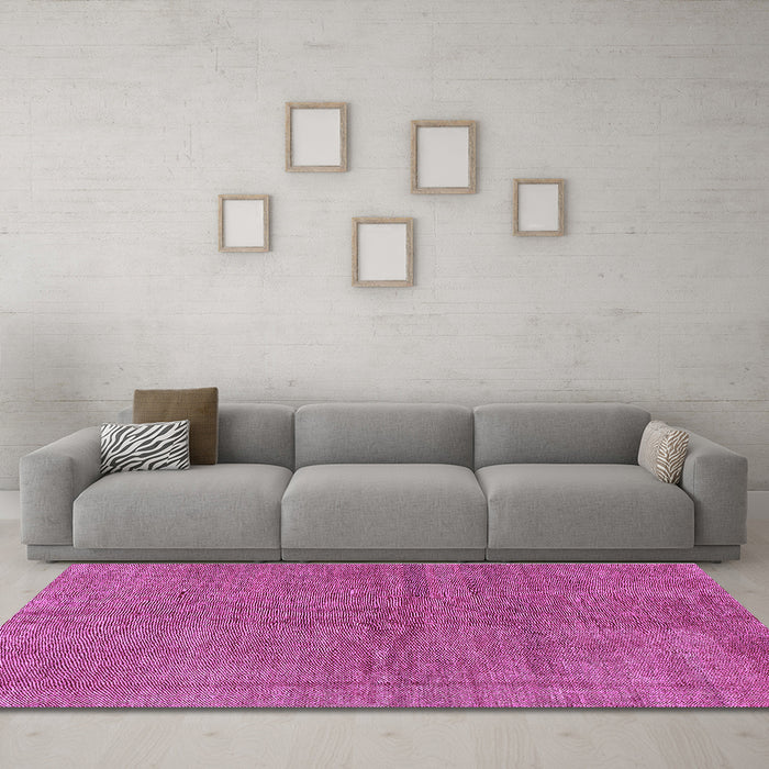 Machine Washable Abstract Purple Modern Area Rugs in a Living Room, wshabs1409pur