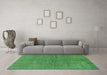 Machine Washable Abstract Emerald Green Modern Area Rugs in a Living Room,, wshabs1409emgrn