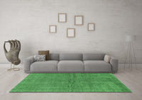 Machine Washable Abstract Emerald Green Modern Rug, wshabs1409emgrn