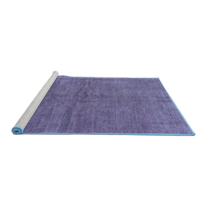Sideview of Machine Washable Abstract Blue Modern Rug, wshabs1409blu